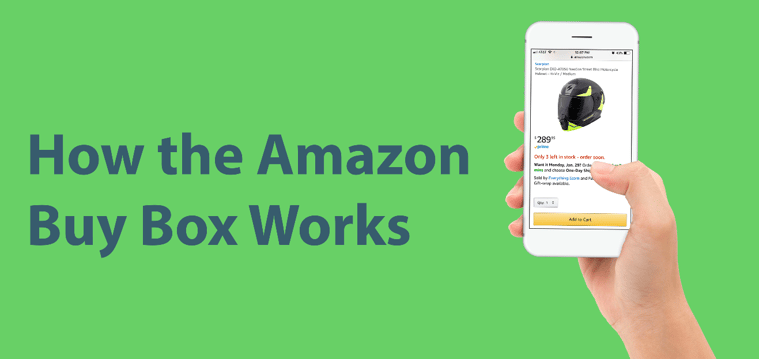 How the Amazon Buy Box Works – image and hand holding iPhone and Amazon app