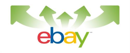 eBay logo with green SellerActive arrows